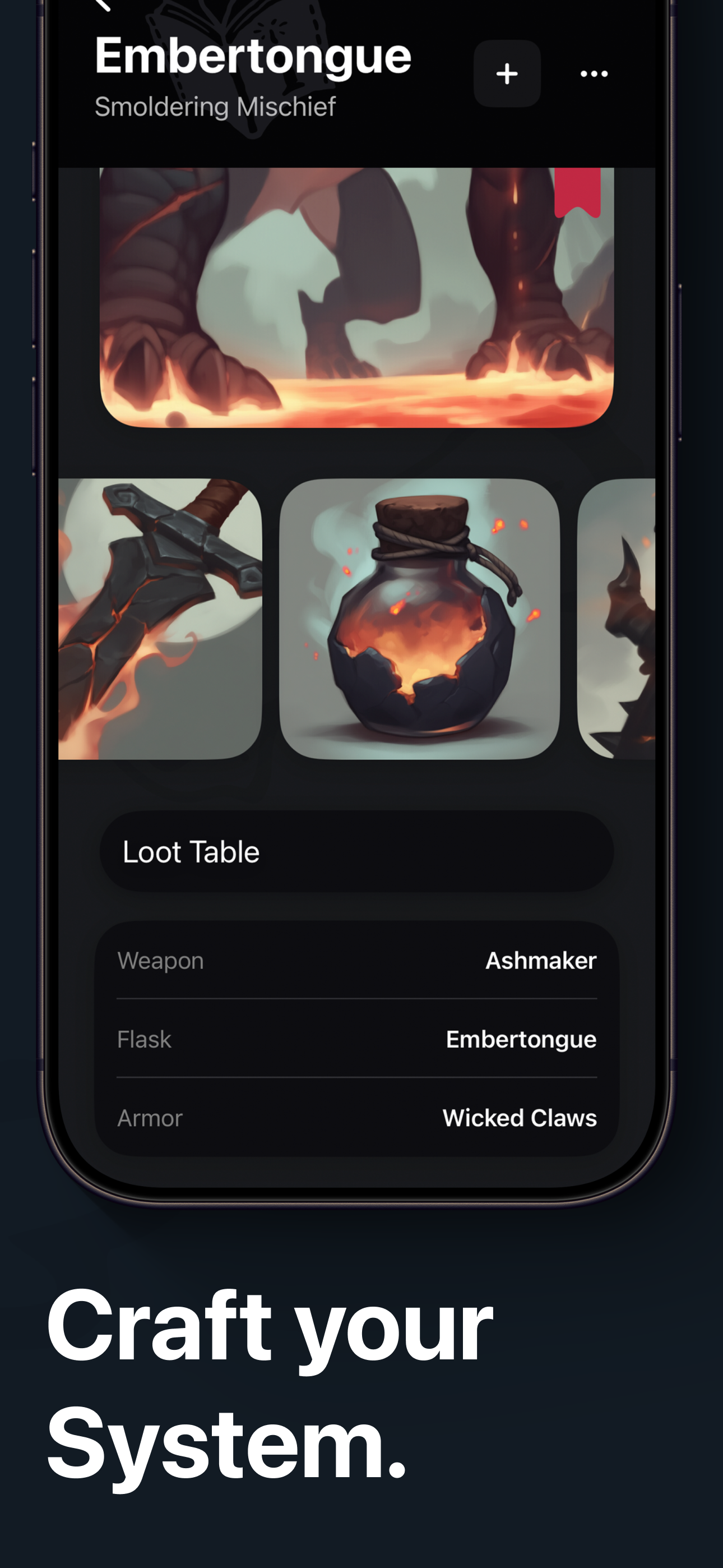 TomeWorlds app screenshot