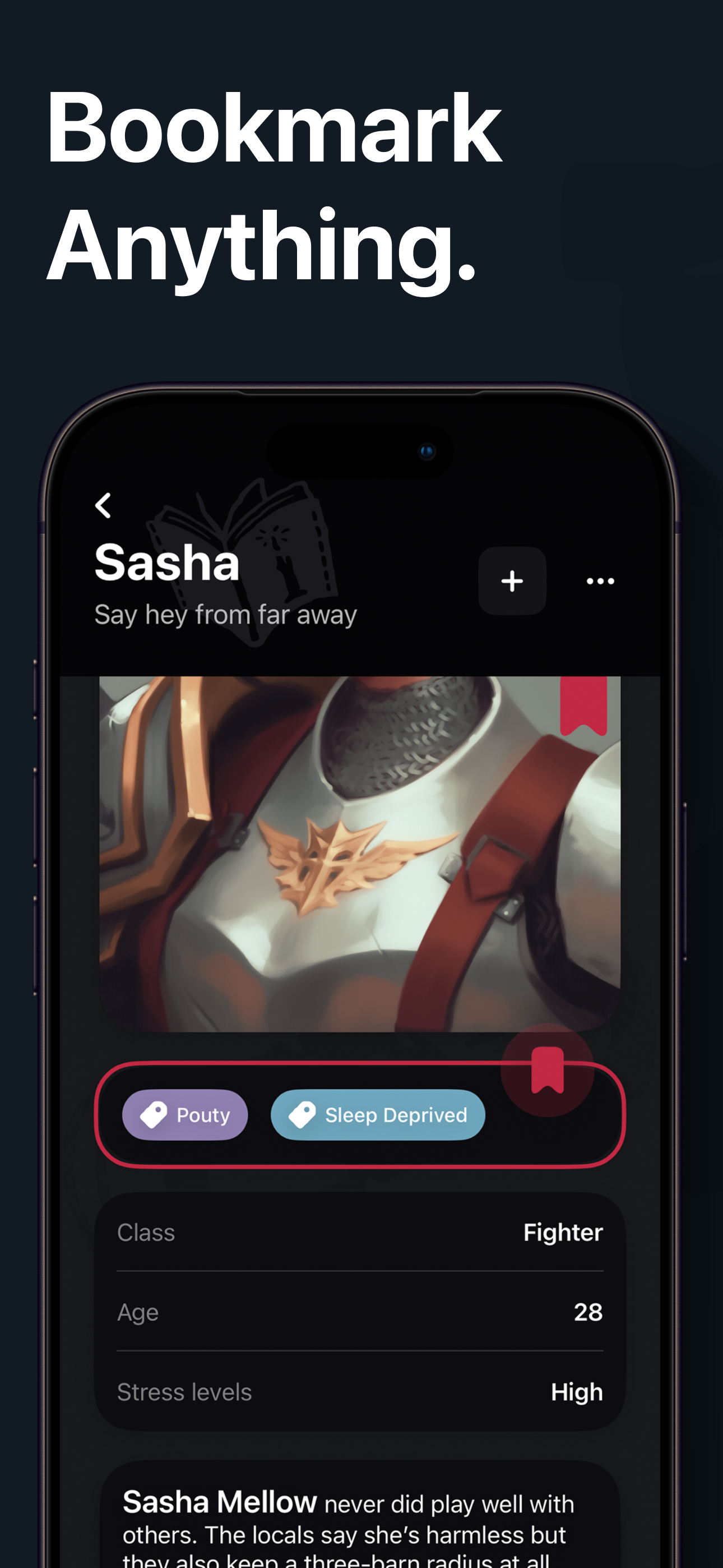 TomeWorlds app screenshot